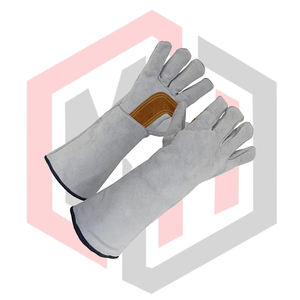 Guantes de Soldadura de Cuero Reforzado Gris, Guantes de Seguridad Industriales Resistentes para Bomberos, Antiestáticos y Transpirables - Product Image 2