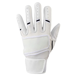 Premium All-White Leather Baseball Batting Gloves - Ultra Soft Breathable Grip Pro Style Protective Batting Gloves - Product Image 2