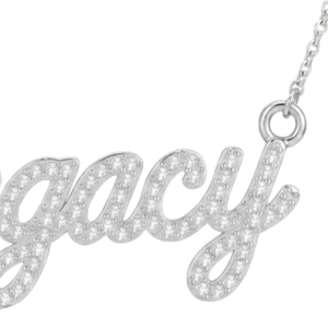 Collier Pave Script Legacy pour Femme, Pendentif Lettre en Cristal Couleur Or Élégant, Bijou Tendance, Chaîne de Luxe, Qualité Supérieure - Product Image 5