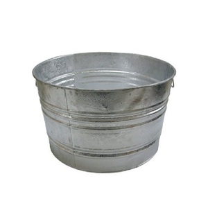 Bac à boissons ovale galvanisé grand format le plus vendu avec poignées latérales, seau à glace et refroidisseur à vin en métal pour fêtes, taille personnalisée - Product Image 2
