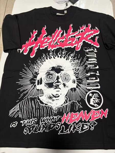 T-shirt Hell Star pour homme, streetwear oversize, haute qualité, 100% coton, t-shirt graphique unisexe, hauts décontractés, vente en gros, commande en gros, faible MOQ - Product Image 2