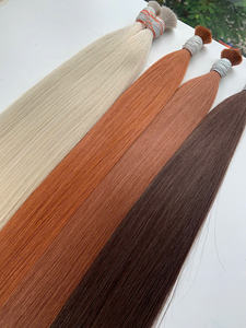 Extensions de cheveux Remy vierges vietnamiennes en vrac 100 grammes Machine à vague naturelle Double trame toutes les couleurs NASA cheveux 60cm de longueur - Product Image 4