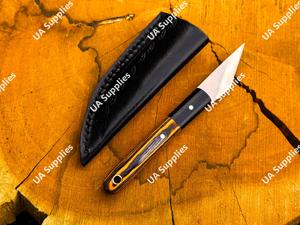 Cuchillo utilitario estilo Kiridashi forjado a mano con espiga completa, hoja fija de acero inoxidable, cuchillo de bolsillo EDC, OEM ODM al por mayor, madera - Product Image 3