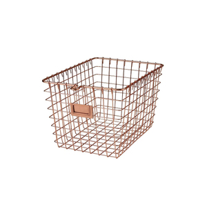 Set Of 2 American Style Metal <b>Wire</b> <b>Storage</b> <b>Basket</b> With Wooden Base Inside Customized Size Shape Color Uses In Home Kitchen - Product Image 3