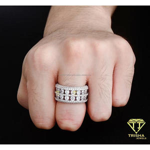 Anillo de eternidad de lujo de plata de ley 925 con diamantes de moissanita de varias filas para compradores mayoristas de joyería - Product Image 3
