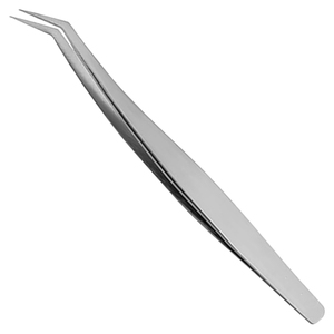 Pince à épiler professionnelle à pointe angulaire à prix abordable pour l'application d'extensions de cils, la séparation des cils, la pose de précision et l'utilisation en salon - Product Image 1