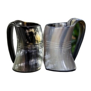 Mug en corne de bœuf naturelle, écologique, fait main, style viking, vente en gros, tasse à boire médiévale en corne, pour Game of Thrones. - Product Image 4