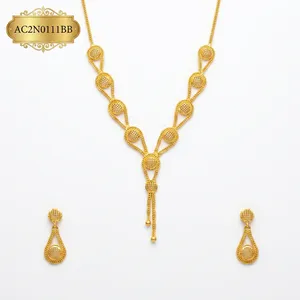 Elegant African Heritage Gold Plated Necklace Set for <b>Bridal</b> Wedding and Special Occasion - Product Image 2