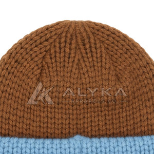 Gorro de lana suave de primera calidad, en oferta, gorro de invierno tejido, el mejor estilo unisex, colores marrón y azul, nuevos colores. - Product Image 4