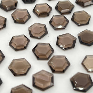 Cuarzo Ahumado Natural de Alta Calidad AAA+ con Corte Hexagonal Facetado en Forma de Rosa, Cuarzo Ahumado Marrón Natural en Forma de Hexágono, Cuarzo Ahumado de Lujo - Product Image 3