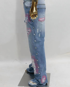 Jeans pour hommes de haute qualité 2026 – Pantalon décontracté en denim avec impression de logo personnalisé pour hommes - Product Image 4