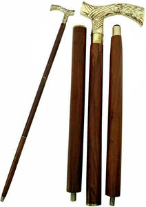 Bastón Victoriano Hecho a Mano de Madera con Empuñadura de Latón Sólido Grabado, Bastón de Lujo - Product Image 2