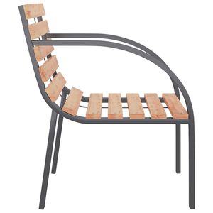 Juego de 2 sillas de jardín de madera marrón con estructura de acero, asiento y respaldo cómodos - Product Image 5