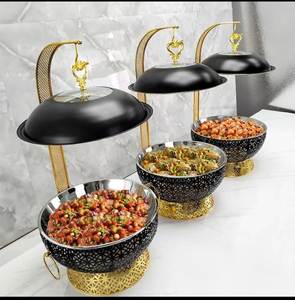 Luxury Catering Brass Chafing Dish with Lid Support, Elegant <b>Buffet</b> <b>Server</b> for Home Hotel Restaurant Wedding and Banquets - Product Image 1