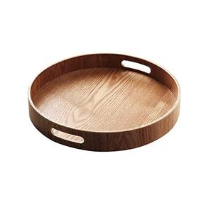 Plateau de service en bois naturel de qualité supérieure, plateau de petit-déjeuner en bois massif pour le café, le thé, les collations, la nourriture, la cuisine, la salle à manger et la décoration de la maison - Product Image 1
