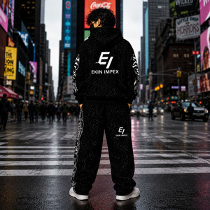 Sudadera con Capucha Extra Grande con Estampado de Galaxia Personalizado, Conjunto Deportivo de Felpa para Hombre, Ropa Urbana Premium - Product Image 4