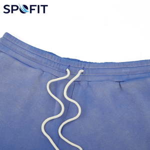 Shorts de survêtement streetwear personnalisés en coton délavé style French Terry avec logo imprimé pour garçon - Product Image 2