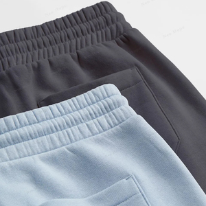 กางเกงขาสั้นกีฬาลำลองขายส่งสำหรับผู้ชาย กางเกงขาสั้นผ้าฝ้ายผสมขนแกะแบบมีเชือกผูกเอว กางเกงออกกำลังกายผู้ชาย - Product Image 3