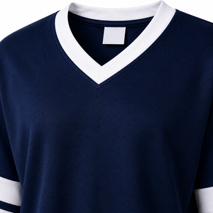 Wholesale Custom Classic Blue White Stripe <b>Soccer</b> Jersey Short Anti-Bacterial Full Sublimated Heat-Transfer Printed - Product Image 3