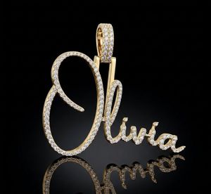 RB Gems Personalized Olivia Name Pendant 18K Solid Gold Diamond Letter <b>Charm</b> Luxury Style Unisex Gift Pendants & <b>Charms</b> - Product Image 1