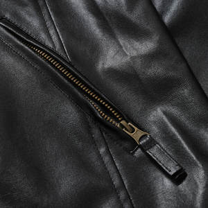 Veste de motard rétro en cuir de vache véritable pour homme, noire, de qualité supérieure, pour l'hiver, fabricant et fournisseur OEM ODM en gros - Product Image 4