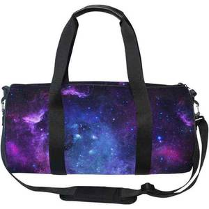 Galaxy Print Duffel <b>Bag</b> <b>Large</b> Capacity Polyester Travel <b>Bag</b> with Zipper Closure and Black Handles Portable Polyester Travel - Product Image 1
