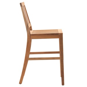 Modern Solid Wood Bar Chair Outdoor <b>Dining</b> Furniture Contemporary Design Durable Frame Natural Finish - Product Image 3