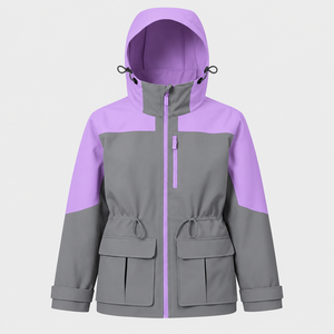 Men Outdoor Waterproof Hooded Jacket Custom <b>Winter</b> Windbreaker <b>Parka</b> Coat Color Block Full Zip with Cargo Pockets Casual Wear - Product Image 1