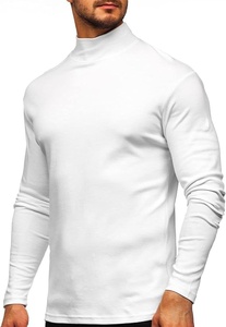 Pull à col roulé en tricot noir uni pour homme, manches longues, vêtements d'hiver - Product Image 4