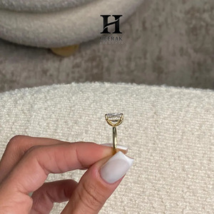 Luxury 3ct 5ct Radiant Cut Moissanite Engagement Ring for Women 14k 18k Yellow Gold Plated <b>Solid</b> <b>Silver</b> Lab Grown Diamond - Product Image 2