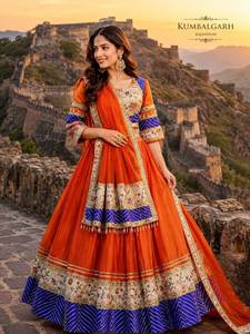 Purple Embroidered Lehenga Choli Silk Floor-Length Traditional Indian <b>Wedding</b> <b>Dress</b> <b>Women</b> Loose Fit All Seasons - Product Image 4