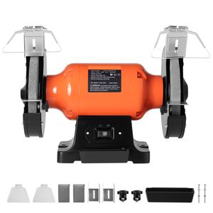 Smerigliatrice da banco elettrica da 8 pollici a velocità singola, 3450 RPM, con motore a induzione da 750W 6.2A, grana 36/60 - Product Image 1