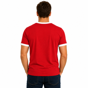 T-shirt Ringer Homme Tendance, Col Rond, Manches Courtes, Couleur Unie avec Bordure Contrastante, Haute Qualité, Décontracté, Respirant, 220g, Personnalisable - Product Image 2