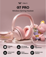 AULA G7 Pro Over-Ear Wired/Wireless untuk Headset Gaming Kulit dengan Driver Dinamis 5.2, Daya Tahan Baterai 10-15 Jam, Latensi Rendah.
