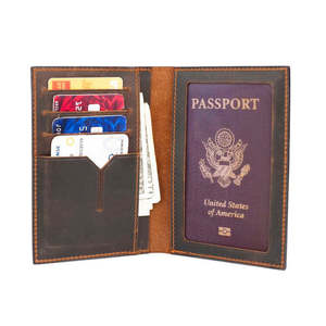Funda de Pasaporte de Cuero Genuino Personalizada al por Mayor, Porta Tarjetas Premium - Product Image 2