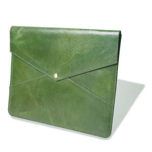 Housse pour ordinateur portable en cuir véritable, motif imprimé, personnalisable avec logo, pour voyages d'affaires, luxe - Product Image 1