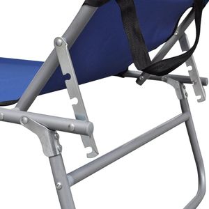 Tumbona Plegable Estándar de Acero Azul, Diseño Plegable Estándar Conveniente - Product Image 4
