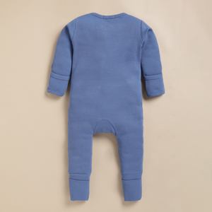 Barboteuse zippée en bambou élasthanne de qualité supérieure-Denim léger - Product Image 2