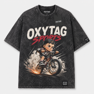 เสื้อยืดโอเวอร์ไซส์สไตล์วินเทจแบบย้อมสีเอซิดสั่งทำขายส่ง ผ้าคอตตอนหนานุ่ม สตรีทแวร์ พิมพ์ลายกราฟิก สำหรับผู้ชาย เด็กผู้ชาย ปั่นจักรยาน เล่นกีฬา - Product Image 1