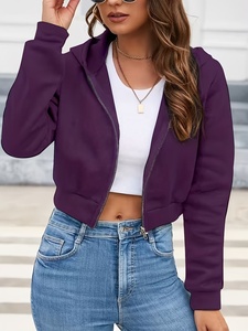 Vente en gros de sweats à capuche pour femmes, personnalisés, élégants, de haute qualité, en matière de qualité supérieure, couleur noire unie, manches longues - Product Image 5