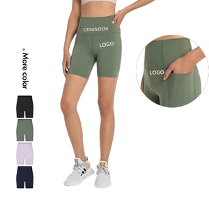 Shorts de cycliste pour femmes en gros, taille haute, sans couture, effet froncé aux fesses, pour l'été, la gym, le fitness, le yoga et la course à pied - Product Image 6