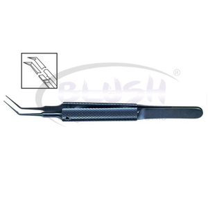 Pinzas de Capsulorrexis Anguladas de Titanio Utrata, Instrumento Oftálmico Microquirúrgico para Cataratas, Certificado CE ISO por Blush Surgical - Product Image 2