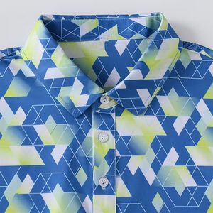 เสื้อโปโลถักลายซับลิเมชั่นยอดนิยมสำหรับฤดูร้อน แห้งเร็ว ระบายอากาศดี แขนครึ่งตัว ทรงปกติ - Product Image 4