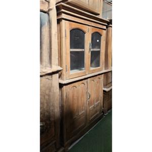 Armoire en bois vintage à 2 portes fabriquée à la main avec pliage métallique pour meubles de chambre à coucher dans la maison, le salon et la villa - Product Image 1