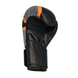 Gants de boxe en PU noir et orange avec fermeture Velcro, design respirant pour adultes - Product Image 5