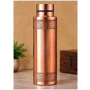 Botella de Agua de Cobre con Patrón Tradicional, Portátil para Viajes - Product Image 1