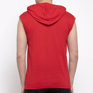 Sudadera con Capucha sin Mangas para Hombre, 100% Algodón, Teñido Liso, Diseñada para Entrenamiento en el Gimnasio, con Logotipo Personalizado - Product Image 2