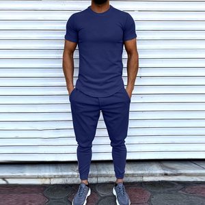 Conjunto de Camiseta y Pantalones Cortos de Algodón Pesado con Lavado Ácido Personalizado, Transpirable y de Alta Calidad para Hombre, Traje Deportivo de Verano - Product Image 1