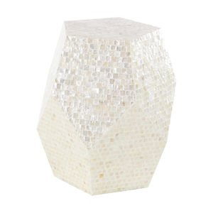 Elegant Natural Shell Inlay <b>Stools</b> Mother of Pearl Handcrafted Mosaic Coffee Table Luxury Home Furnishing Product Facet - Product Image 1