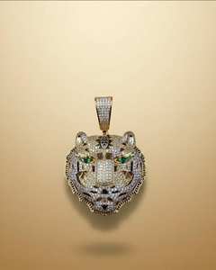 Colgante de Cabeza de León con Corona Hip Hop, Plata 925, Joyería Iced Out Bust Down, Diamante Moissanita VVS, Colgante de León Bicolor - Product Image 5